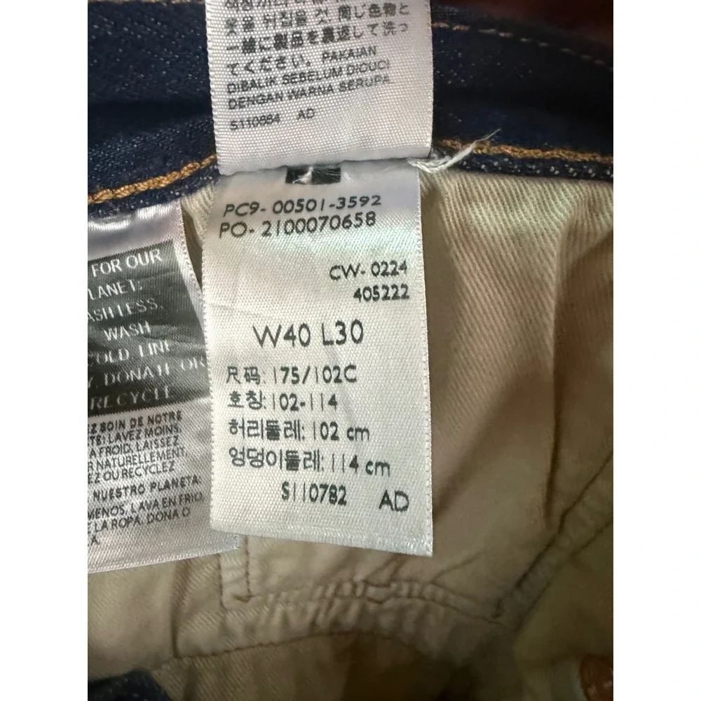 Levis 501 Original Fit Mens Dark Wash Straight Leg Button Fly Jeans 40x30